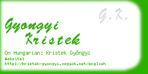 gyongyi kristek business card