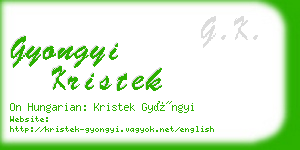 gyongyi kristek business card